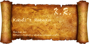 Kabát Rebeka névjegykártya